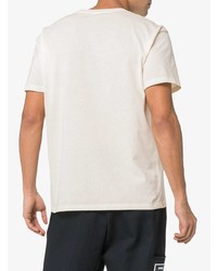 T-shirt girocollo stampata beige di Raf Simons