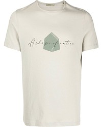T-shirt girocollo stampata beige di Corneliani