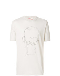 T-shirt girocollo stampata beige di Damir Doma
