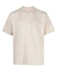 T-shirt girocollo stampata beige di Danton