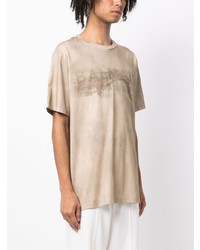 T-shirt girocollo stampata beige di Balmain