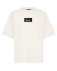 T-shirt girocollo stampata beige di Dolce & Gabbana