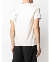T-shirt girocollo stampata beige di Alexander McQueen