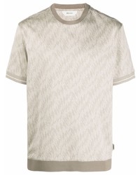 T-shirt girocollo stampata beige di Ermenegildo Zegna