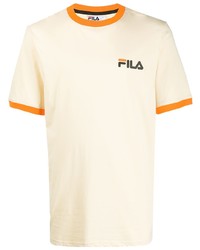 T-shirt girocollo stampata beige di Fila