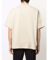 T-shirt girocollo stampata beige di Acne Studios