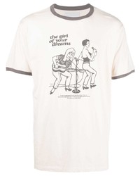 T-shirt girocollo stampata beige di Htc Los Angeles
