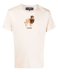T-shirt girocollo stampata beige di Hydrogen