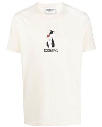 T-shirt girocollo stampata beige di Iceberg