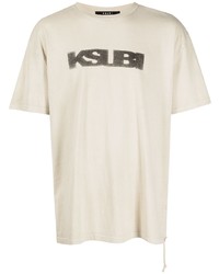 T-shirt girocollo stampata beige di Ksubi