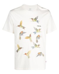 T-shirt girocollo stampata beige di Levi's