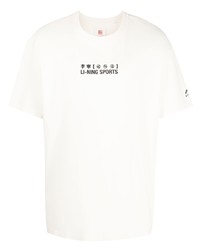 T-shirt girocollo stampata beige di Li-Ning