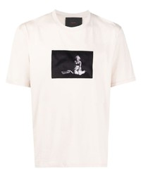 T-shirt girocollo stampata beige di Limitato
