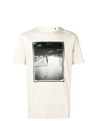 T-shirt girocollo stampata beige di Limitato