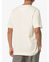 T-shirt girocollo stampata beige di Fendi