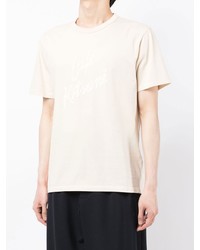 T-shirt girocollo stampata beige di MAISON KITSUNÉ