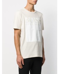 T-shirt girocollo stampata beige di BOSS HUGO BOSS