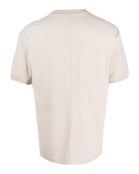 T-shirt girocollo stampata beige di Ea7 Emporio Armani