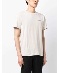 T-shirt girocollo stampata beige di Calvin Klein