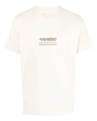 T-shirt girocollo stampata beige di Maharishi