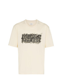T-shirt girocollo stampata beige di Maison Margiela