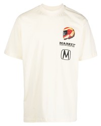 T-shirt girocollo stampata beige di MARKET