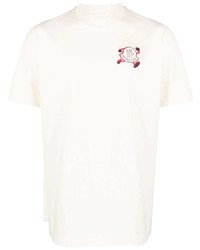 T-shirt girocollo stampata beige di Moncler