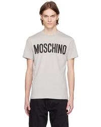T-shirt girocollo stampata beige di Moschino