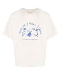 T-shirt girocollo stampata beige di Museum of Peace & Quiet