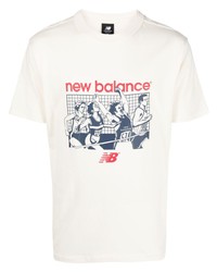 T-shirt girocollo stampata beige di New Balance