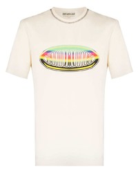 T-shirt girocollo stampata beige di Nounion