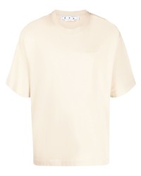T-shirt girocollo stampata beige di Off-White