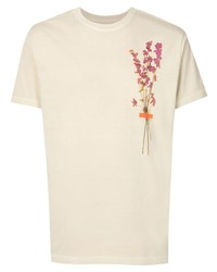 T-shirt girocollo stampata beige di OSKLEN