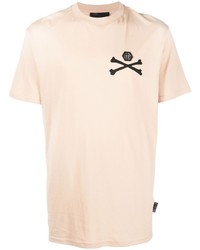 T-shirt girocollo stampata beige di Philipp Plein