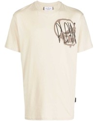 T-shirt girocollo stampata beige di Philipp Plein