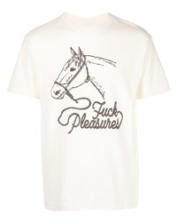 T-shirt girocollo stampata beige di Pleasures