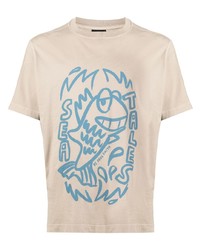T-shirt girocollo stampata beige di PS Paul Smith