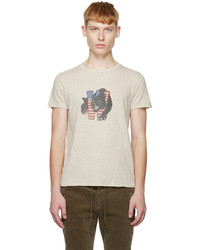 T-shirt girocollo stampata beige di Remi Relief