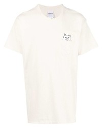 T-shirt girocollo stampata beige di RIPNDIP