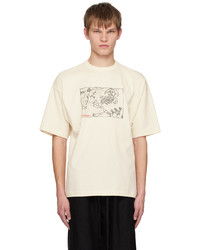T-shirt girocollo stampata beige di Saintwoods