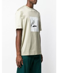 T-shirt girocollo stampata beige di Lanvin