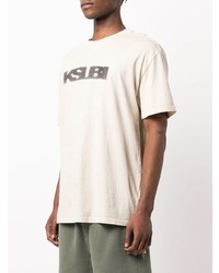 T-shirt girocollo stampata beige di Ksubi