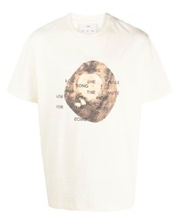 T-shirt girocollo stampata beige di Song For The Mute