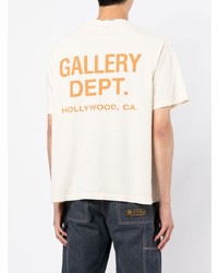 T-shirt girocollo stampata beige di GALLERY DEPT.