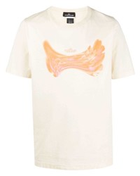T-shirt girocollo stampata beige di Stone Island Shadow Project