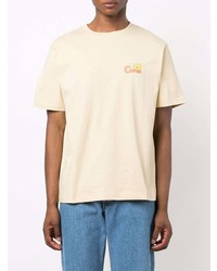 T-shirt girocollo stampata beige di CLOTTEE