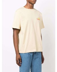 T-shirt girocollo stampata beige di CLOTTEE
