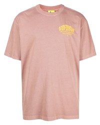 T-shirt girocollo stampata beige di Supervsn
