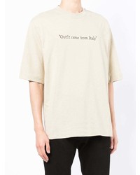 T-shirt girocollo stampata beige di Off-White