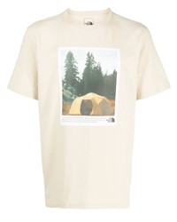 T-shirt girocollo stampata beige di The North Face